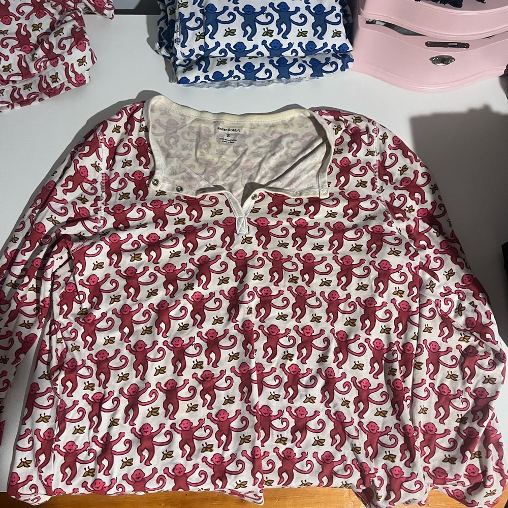 Pink monkey pajama set